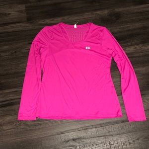 Under Armour. Hot pink. Heat gear. Long sleeve top